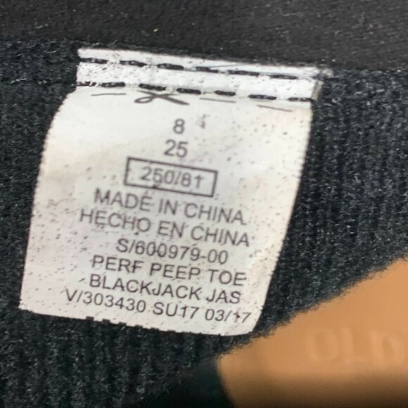 Old Navy Women 8 Black Peep Toe Ankle Bootie Stacked Heel Zip Closure BlackJack - Picture 8 of 10